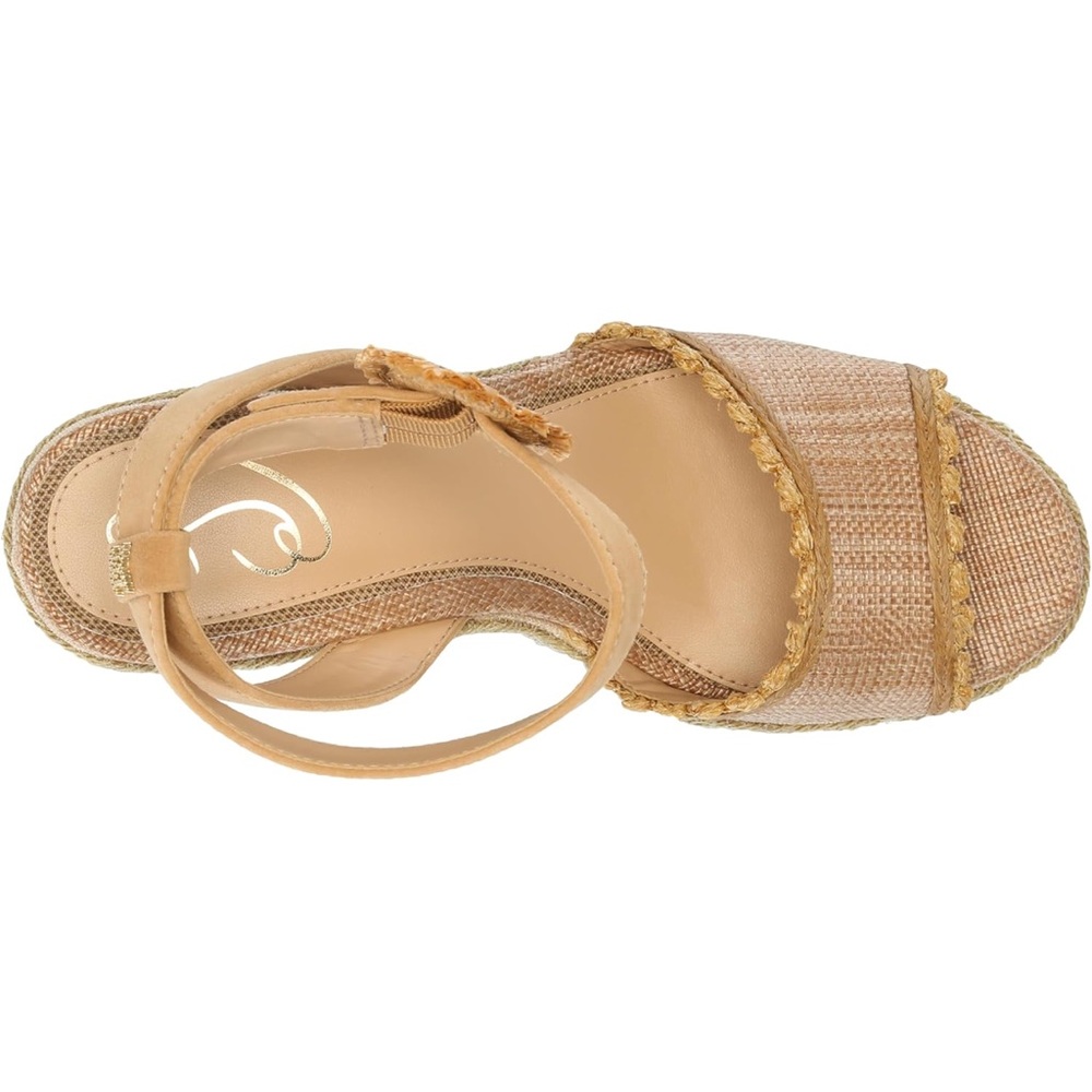 NWTIB ⢠Sam Edelman ⢠Women's Amber Wedge Sandal ⢠Tan/Raffia/Suede ⢠10.5M - Picture 6 of 10